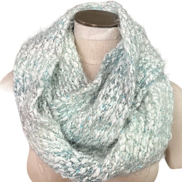 Nubby Knit Sequined Cozy Infinity Scarf in "Green Goddess" 115X - Picture 2 of 7